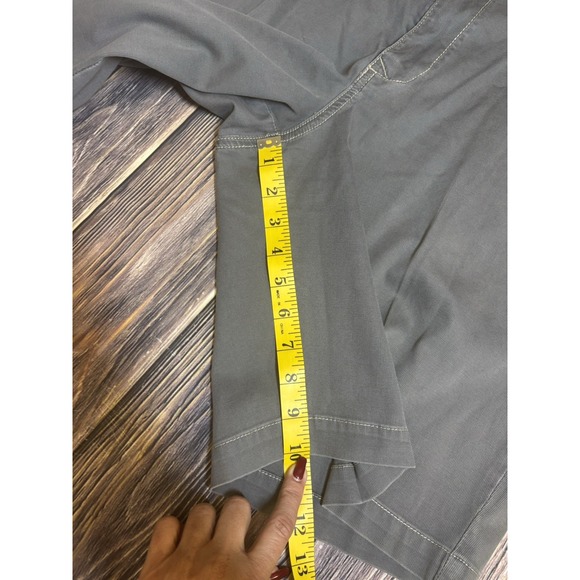 Tommy Bahama Shorts Mens 38 Gray Stretch Chino Bermuda Flat Front Zip Fly Preppy - Picture 8 of 16